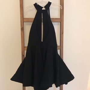 ASOS Black Skater Dress with Deep V Size M